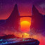 retrowave Sun Gold