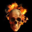 Evil flaming skull