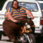 FAT MAN ON A SCOOTER