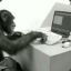 A trained chimpanzee
