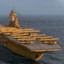 A yellow aircraft carrier