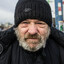 Homeless Polish old man