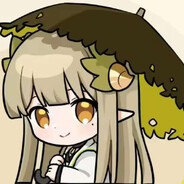 牵着缪缪的手打着伞