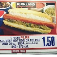 Costco Hotdog and drink $1.50