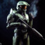 Master Chief smoking a cigar