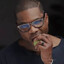 Guy eating apple