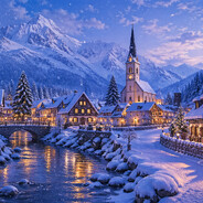 Tranquil Snow Village