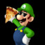 luigi with a pizza