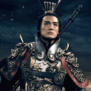 头戴三叉束发紫金冠手持方天画戟吕小布是也