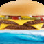 surfing cheeseburger