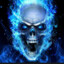 Awesome blue flaming skull