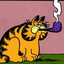 garfield smoking a kickass pipe