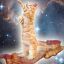 A Cat Riding Bacon In Space