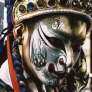 中分头，背带裤