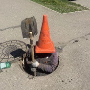 Лев на водопое