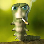 caterpillar with a cigarette