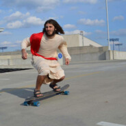 Jesus on a skateboard