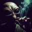 Alien Smoking A Cigar