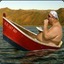fat guy in a boat