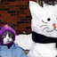 Katze und sein Schneemann