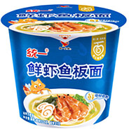 统一鲜虾鱼板面
