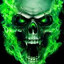 Awsome Green Flaming Skull
