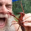 Crab on old man