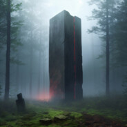 Monolith in the woods