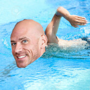 Johnny swims