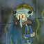 Squidward but homeless