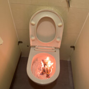 burning toilet