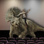 Guy on a Triceratops at a Movie