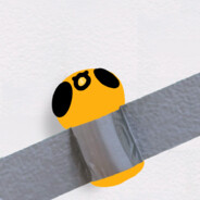 Wobl taped to the wall