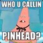 WHO U CALLING PINHEAD?