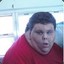 fat boy in red shirt