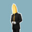 banana in a suit