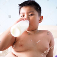 Shirtless Milk Drinker
