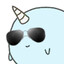 a narwhal with sunglasses