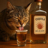 Cat_Drinks_Tequila